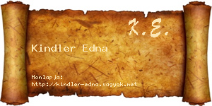 Kindler Edna névjegykártya